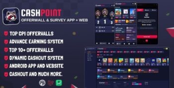 CashPoint Offers & Survay App + Website with Admin Panel