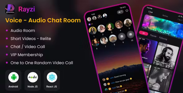 Rayzi - Voice Audio Chat Room App with Admin Panel