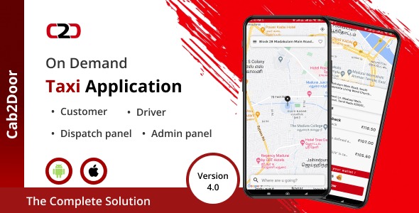 #1 Taxi App - Uber Clone - Bike Taxi - Delivery App - Ride Hailing - Cab2door
