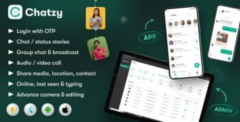 Chatzy - Whatsap Clone Chat & Call App | User App | Web App | Admin App | Inapp Subscription