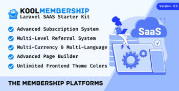 KoolMembership - Advanced Laravel SAAS Starter Kit with CRUD Generator