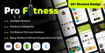 Prefit - Fitness & Home Workout | Gym Workout Plan Tracker | Flutter App | Admin Panel