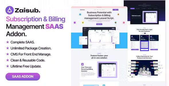 Zaisub - Subscription & Billing management SAAS Addon