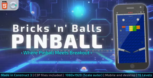 Bricks 'n' Balls Pinball - HTML5 Arcade game