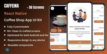 Caffeina - Coffee Shop App Template UI KIT | React Native