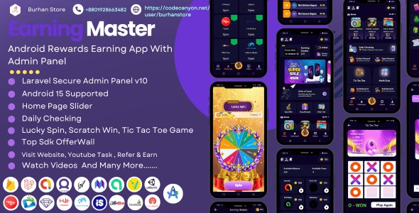 Earning Master - Android Rewards Earning App With Admin Panel