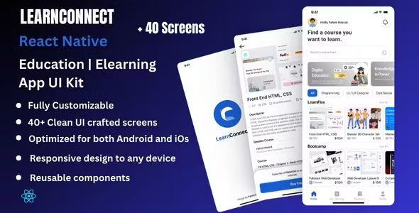 LearnConnect - React Native Education | Elearning App Template