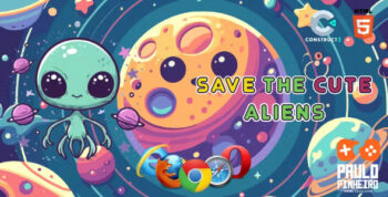 Save The Cute Aliens - HTML5 Game (With Construct 3 Source-code .c3p)