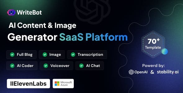 WriteBot - AI Content Generator SaaS Platform