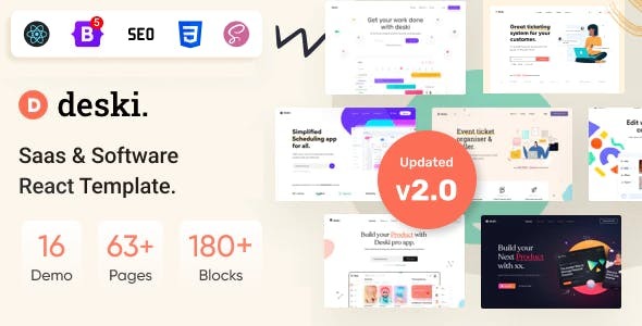 Deski - Software, SaaS & Startup React Js Template