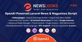 NewsLooks | OpenAI Powered Laravel News & Magazines Script
