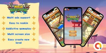 Ninja Rescue Pin - Android Unity Puzzle Pull Pin - Multiple Ads Support