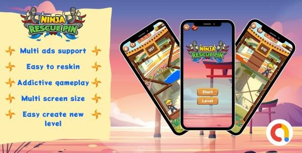 Ninja Rescue Pin - Android Unity Puzzle Pull Pin - Multiple Ads Support