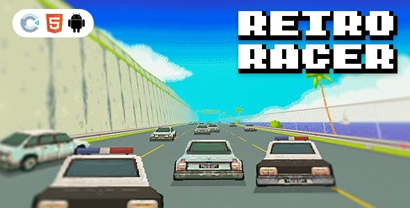 Retro Racer 3D - (HTML5 Game - Construct 3)