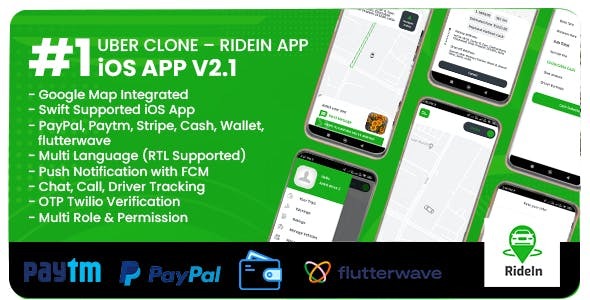 RideIn Taxi App - iOS Taxi Booking App