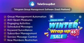 TeleGroupBot - Telegram Group Management Software (SaaS Platform) [Extended Version]