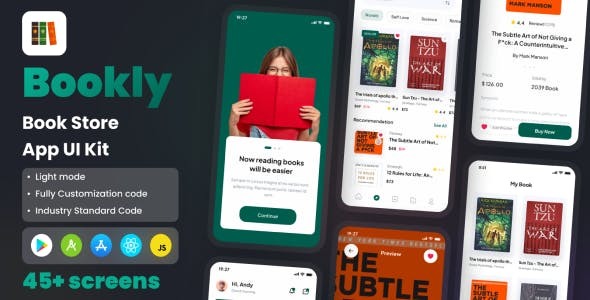 Bookly - Book Store App React Native CLI Ui Kit