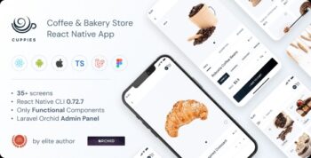 Cuppies - Coffee & Bakery Store | CLI 0.72.7 | TypeScript | Redux Store | Orchid Admin Panel