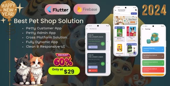 PawsHaven - Your Ultimate Pet Paradise eCommerce Solution | User & Admin App | Flutter & Firebase