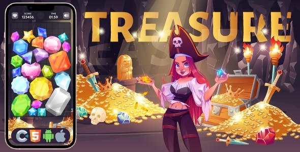 TreasureHunt - HTML5 Game, Construct 3