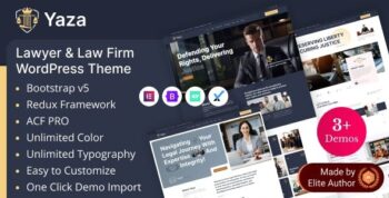 Yaza - Law Firm & Legal Services WordPress Theme