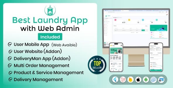 Best laundry app with Admin panel | Laundry booking system | Quick wash | On-Demand Laundry
