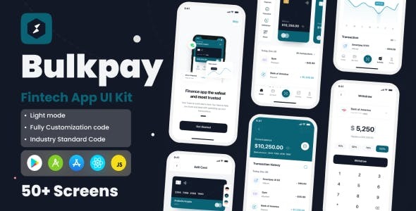Bulkpay - Fintech App React Native CLI Ui Kit