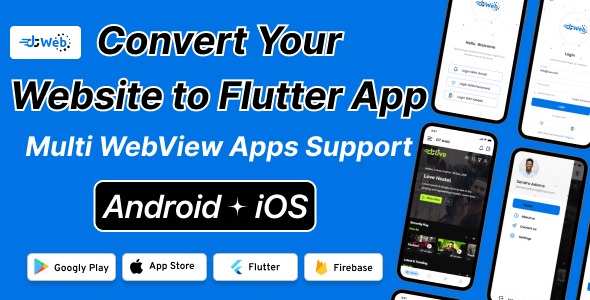 DTWeb – Convert Website to a Flutter App | Multi WebView Apps with Laravel Admin Panel