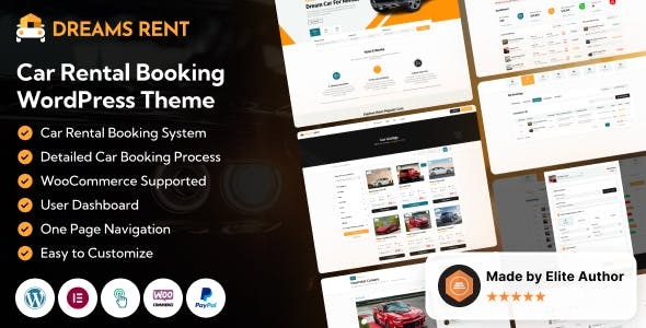 Dreams Rent - Car Rental Booking Management WordPress Theme