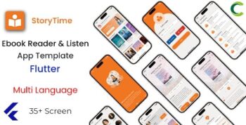 Ebooks Reader and Audiobooks Listen App template in Flutter | StoryTime | Multi Language