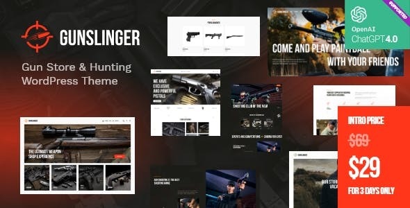 Gunslinger - Gun Store & Hunting WordPress Theme