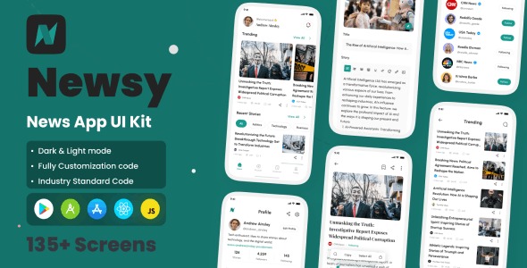 Newsy - News App React Native CLI Ui Kit