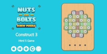 Nuts And Bolts Screw Puzzle - HTML5 Game (Construct 3)