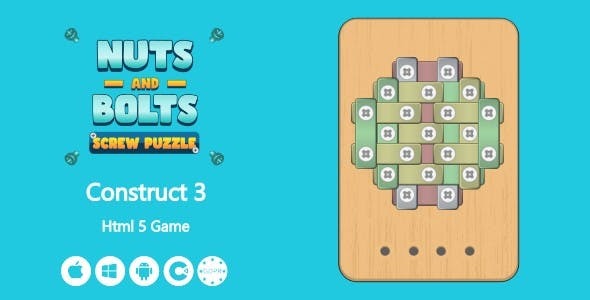 Nuts And Bolts Screw Puzzle - HTML5 Game (Construct 3)