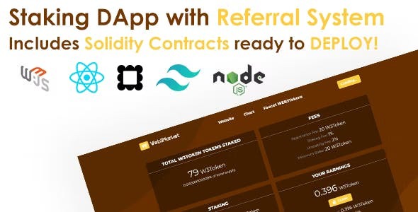 Staking Elixir Web3 with Referral System - React & Solidity