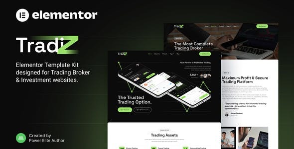 Tradiz – Trading Broker & Investment Elementor Template Kit