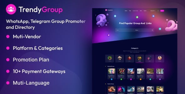 TrendyGroup - Whatsapp, Telegram Group Promoter and Directory