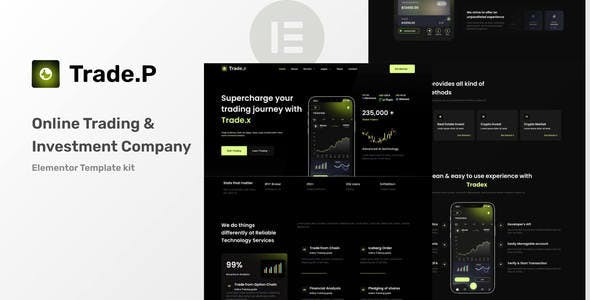 TradeP - Trading & Investment Company Elementor Template Kit