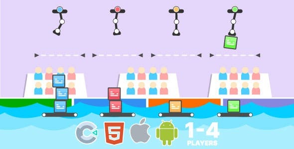 Gravity Box. 1-4 Player Mode. Construct 3 (c3p)