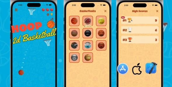 Hoop: 2D Basketball Game : SWIFTUI IOS GAME PLAY