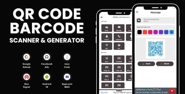 QR Code Barcode Scanner Generator with AdMob Ads Android