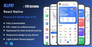 AllPay Pro - Finance, Banking, & E-Wallet React Native CLI Ui Kit