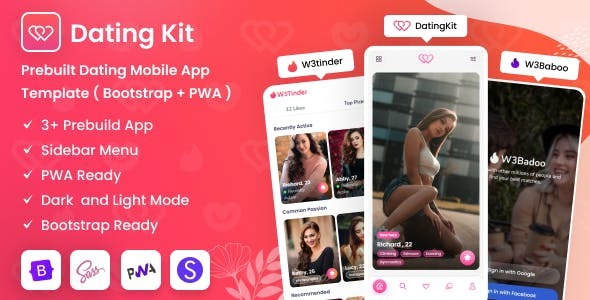 DatingKit - Dating Mobile App Template ( Bootstrap + PWA )