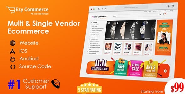 Ezycommerce: Multi Vendor Ecommerce Website & Mobile App Dot Net Core