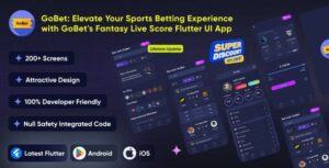 GoBet: Casino & Sports Betting Fantasy Live Score Flutter App Android + iOS Flutter App UI Template