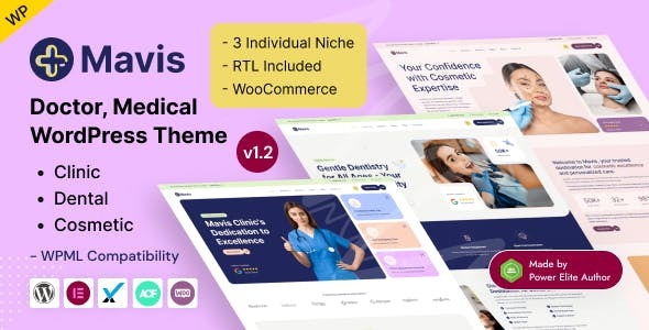 Mavis – Doctor & Medical Clinic WordPress Theme with Elementor and WooCommerce Support