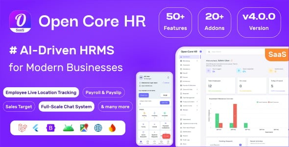 Open Core HR: Complete SaaS HRMS Platform - AI, GPS Tracking, Attendance & Payroll