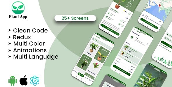 PlantApp - Buy Plants Online | Indoor Plants | Nursery E-comm React Native iOS/Android App Template