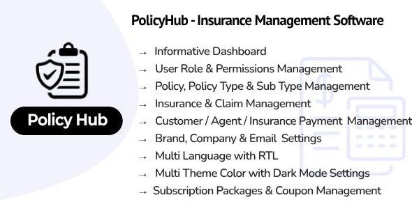 PolicyHub - Insurance Management Software