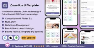 iCoverNow UI Template: Online Insurance app in Flutter(Android, iOS) | TrustyInsurance App